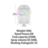 Mini USB Air Humidifier - 220ml Portable Aroma Diffuser with Color Changing Light