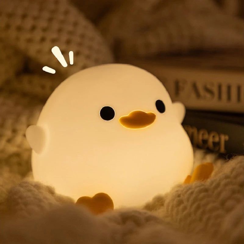 Adorable luz de noche con forma de pato: LED suave y agradable para la vista para niños y adultos