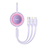 Retractable 3-in-1 Fast Charging Cable – 100W High-Speed USB-C, Lightning, Micro USB