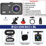 4.0 Inch Full HD Car Dashcam with Front and Rear Cameras – Night Vision, G-Sensor, and Loop Recording