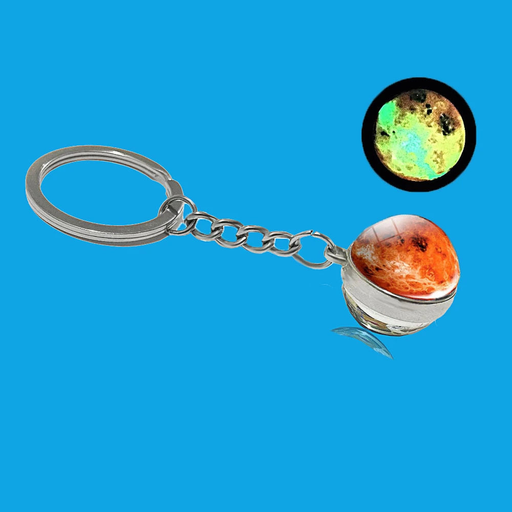 Luminous Galaxy Planet Keychain – Glow in the Dark Solar System Charm