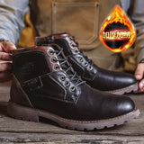 Men's Leather Ankle Boots - Stylish Business Casual & Motorcycle Boots