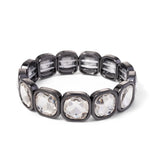 Gold Crystal Beaded Bohemian Elastic Bracelet for Women