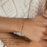 Customized Name Bracelet for Women – 316L Stainless Steel Gold Personalized Letter Jewelry