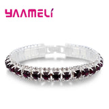 Elegant Sterling Silver Cubic Zirconia Women’s Chain Bracelet