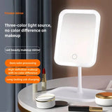Dimmable LED Makeup Mirror with Memory Function – 360° Rotating USB Vanity Mirror