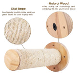 Wall-Mounted Cat Tree with Scratching Post & Hammock - Space-Saving Climbing Furniture