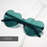 Gafas de sol gruesas sin marco en forma de corazón: modernas gafas de sol de fiesta con forma de corazón de melocotón