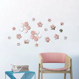 Pegatinas de pared con espejos florales: decoración para el hogar y la habitación