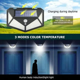 100 LED Solar Motion Sensor Outdoor Light – Waterproof, Dimmable, Wide Angle Security Lighting