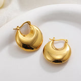Gold-Plated Stainless Steel Geometric Hoop Earrings – Waterproof & Tarnish-Resistant
