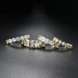 Anillo apilable de circonitas geométricas doradas: joyería minimalista para mujeres