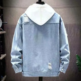 Men’s Patchwork Denim Jacket – Casual Loose Fit Autumn Outerwear