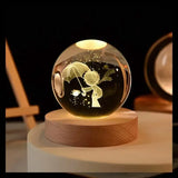 3D Crystal Galaxy Night Light - LED Planetary Lamp for Bedroom Decor
