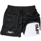 Pantalones cortos deportivos de secado rápido 2 en 1 para hombre: pantalones cortos para correr transpirables de doble capa