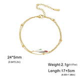 Pulsera con dijes de Palestina: pulsera de acero inoxidable de doble capa para mujer, diseño geométrico moderno
