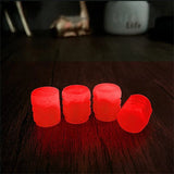 Glow-in-the-Dark Red Tire Valve Caps – Fluorescent Stem Covers for Cars, Motorcycles & Bicycles