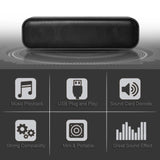 USB Powered Soundbar with Dual Subwoofers - Compact Desktop Speaker for PC/TV