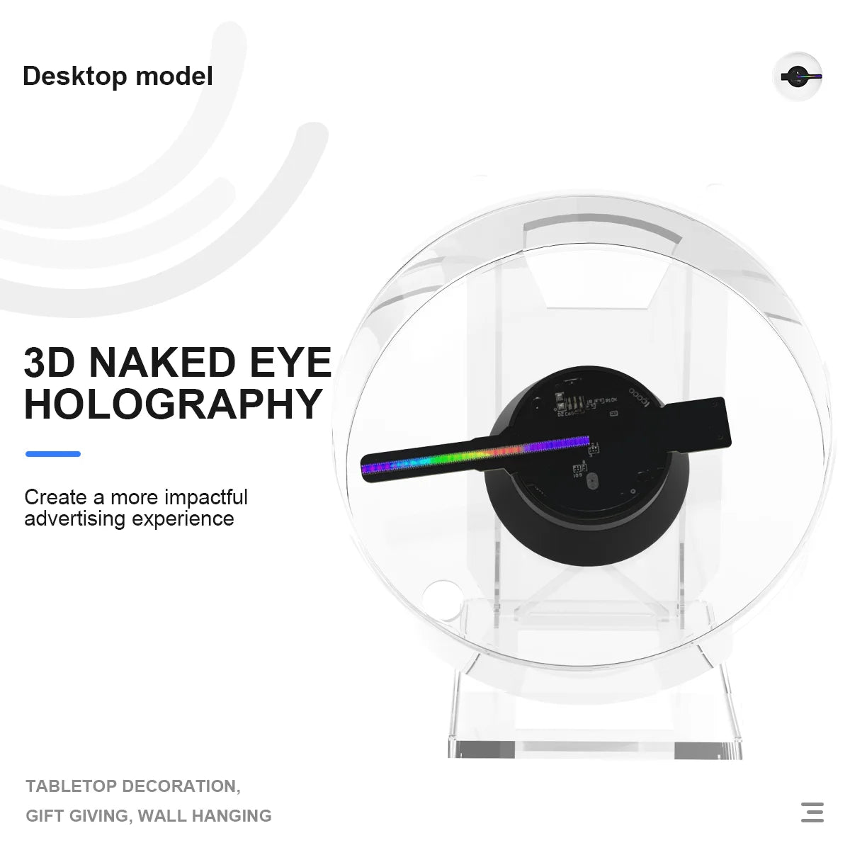 12cm 3D Hologram Fan – HD Holographic Projector for Stores, Bars & Events