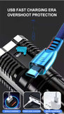 Rechargeable LED Flashlight with 4 Modes & COB Side Light – High-Power Waterproof Torch for Outdoor Use