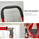 3-Step Folding Ladder with Handrail - 300 lb Capacity Steel Step Stool for Home Use