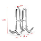 Toallero de ducha de acero inoxidable con puerta de vidrio, gancho para toallas y albornoz en forma de S, organizador de baño montado en la pared sin perforaciones