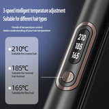 2-in-1 Hair Straightener & Curler - Fast Heating Ceramic Styling Brush with 3 Temperature Settings