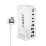 240W GaN Desktop Charger with 8-Port USB-C and Fast Charge 3.0