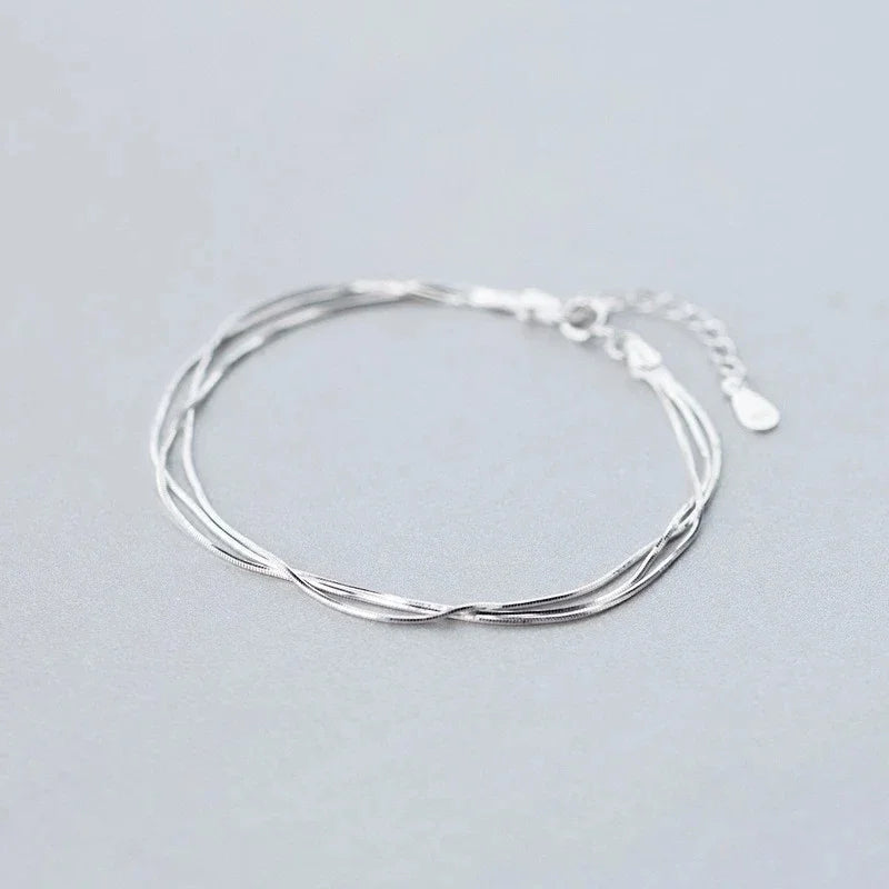 925 Sterling Silver Women's Chain Bracelet – Elegant, Lightweight & Timeless Jewelry