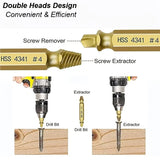 6-Piece Damaged Screw Extractor Set – High-Speed Steel Drill Bit Kit for Stripped and Broken Screws