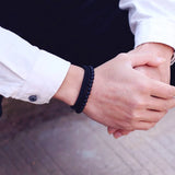 Pulsera de cuerda náutica para hombre: elegante pulsera con dije de barco de aleación de zinc