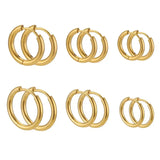 Unisex Stainless Steel Hoop Earrings – Multipack in Gold & Steel Finishes