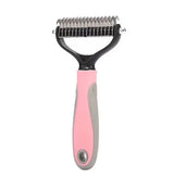 Dual-Sided Pet Deshedding Brush - Stainless Steel Dog & Cat Grooming Tool for All Coat Types