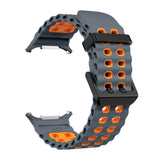 Correa deportiva de silicona de primera calidad para Samsung Galaxy Ultra de 47 mm: diseño sin espacios, correa de dos tonos 