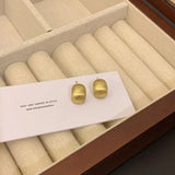 Punk Style Geometric Round Stud Earrings – Oversized Half Metal Ball Statement Earrings for Women