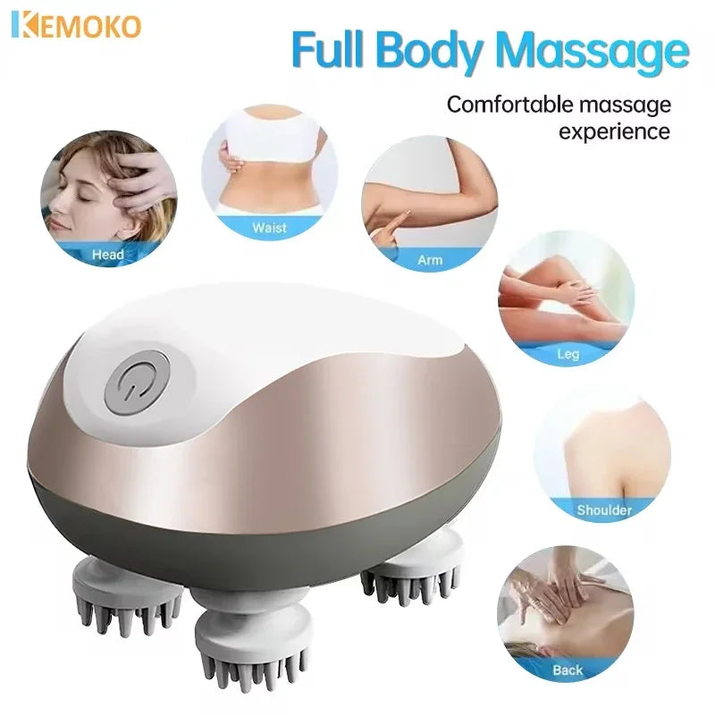 Mini Electric Scalp Massager – Waterproof, Wireless, & Rechargeable Head Massage Tool for Stress Relief & Hair Care