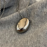 Large Geometric Water Drop Pendant Necklace – Stainless Steel Sweater Chain for Women