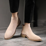 Men’s Chelsea Boots – Comfortable Slip-On Cow Suede Boots with Rubber Outsole for All-Day Wear