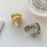 Minimalist Gold-Tone Geometric Ring – Trendy Vintage Statement Jewelry