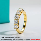 1.5CT Moissanite Eternity Band - 925 Sterling Silver 18K Gold Plated Wedding Ring