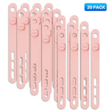 Silicone cable ties – pink 20 pack