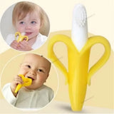 Banana-Shaped Baby Teether Toothbrush - BPA-Free Silicone Teething Toy for Infants