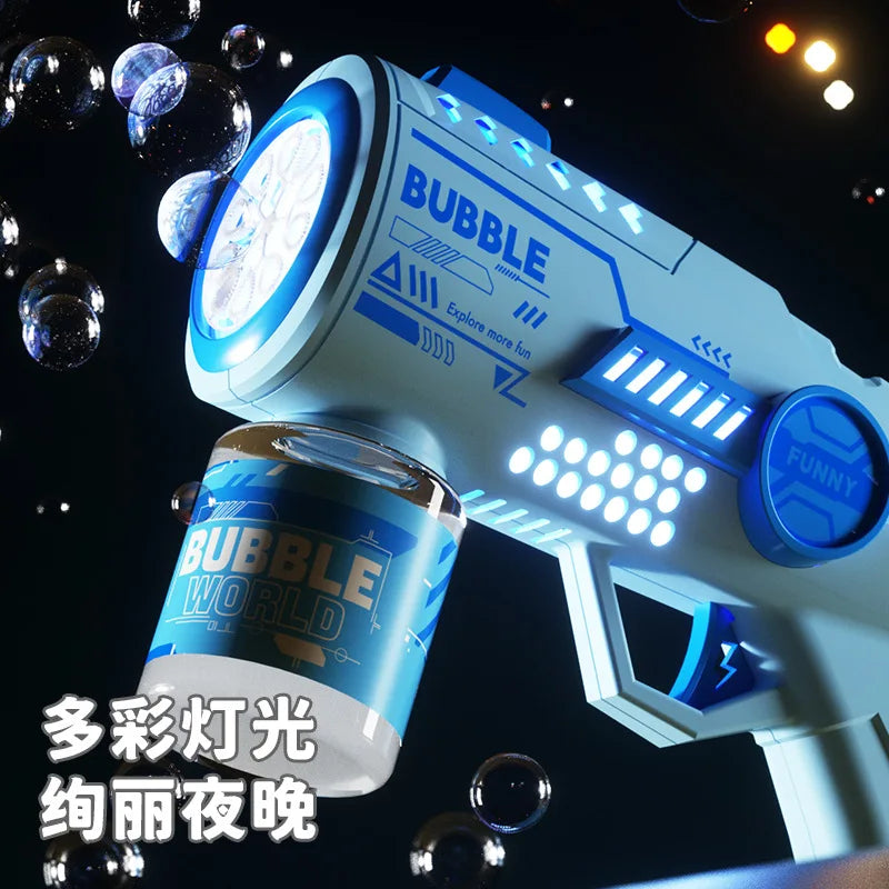 Astronaut Bubble Rocket Launcher - Automatic Bubble Blaster for Kids Outdoor Play
