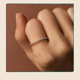 Exquisite Sterling Silver Moissanite Wedding Band – D Color, VVS1 Clarity, Pave-Set Ring for Women