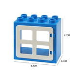 Large Building Block House Set - Doors, Windows & Roof Accessories for Creative Construction Play
