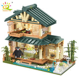 1099-Piece Japanese Street View Building Set - DIY Tatami House Model Kit