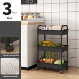 Estante de almacenamiento rodante de múltiples capas: organizador móvil para cocina, baño y hogar 