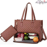 Insulated PU Lunch Handbag for Women – Stylish Box-Shaped Lunch Bag