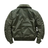 Men’s Thick Winter Military Jacket – Warm Zip-Up Outerwear with Pockets & Turn-Down Collar