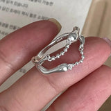Anillo minimalista con borlas de flores: elegante joyería geométrica para mujer
